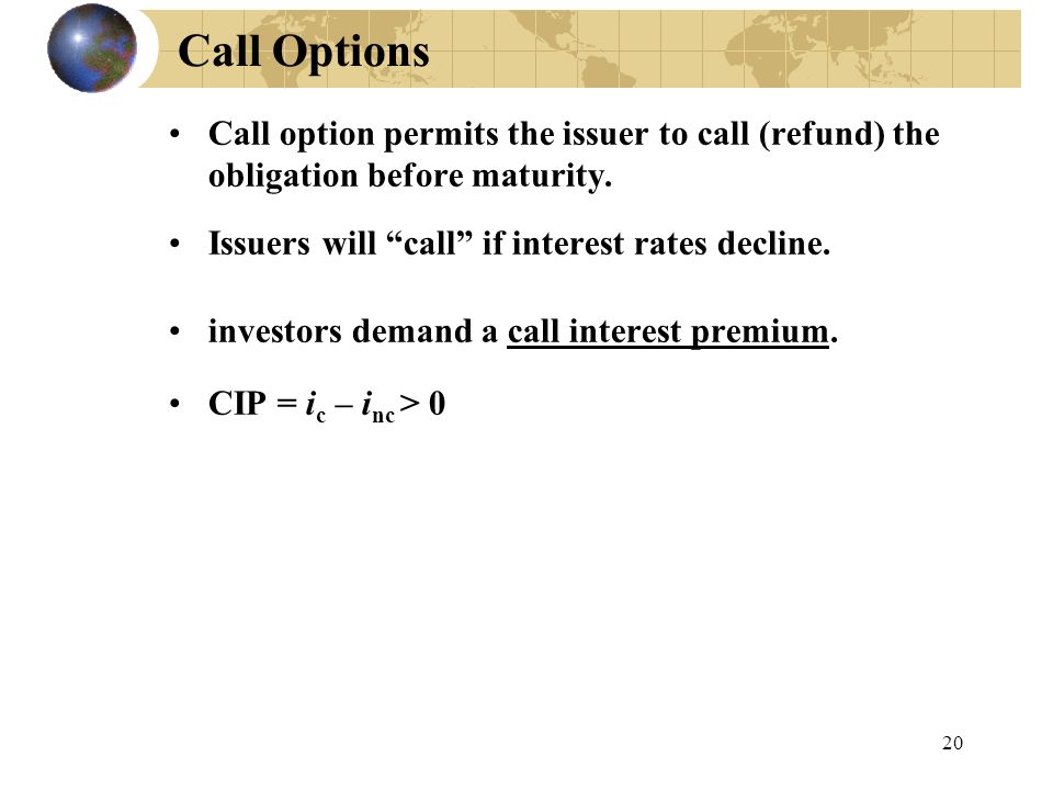 relationship between call option interest rate